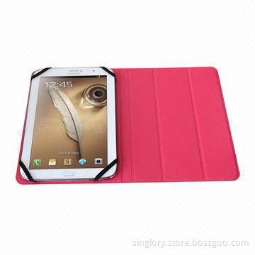 New Universal Leather Tablet PC Case, Tension Clips at Each Corner to Securely Hold Tablet